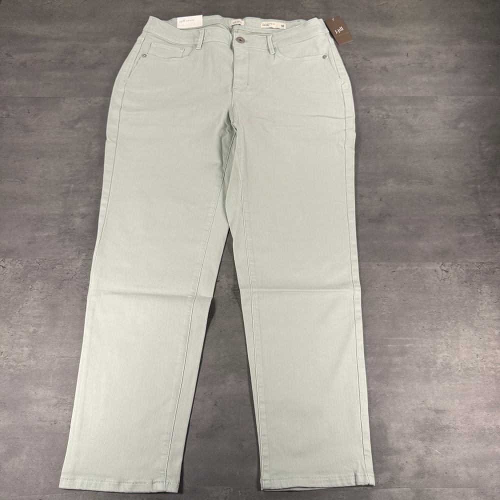 J Jill Pants Women 16 Authentic Fit Slim Ankle Light Sage Mist Stretch Denim $89